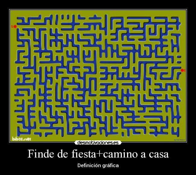 Finde de fiesta+camino a casa - Definición gráfica