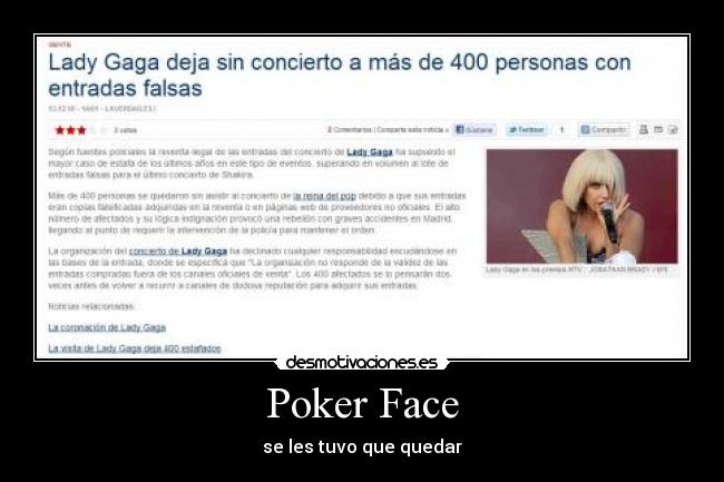 Poker Face - se les tuvo que quedar