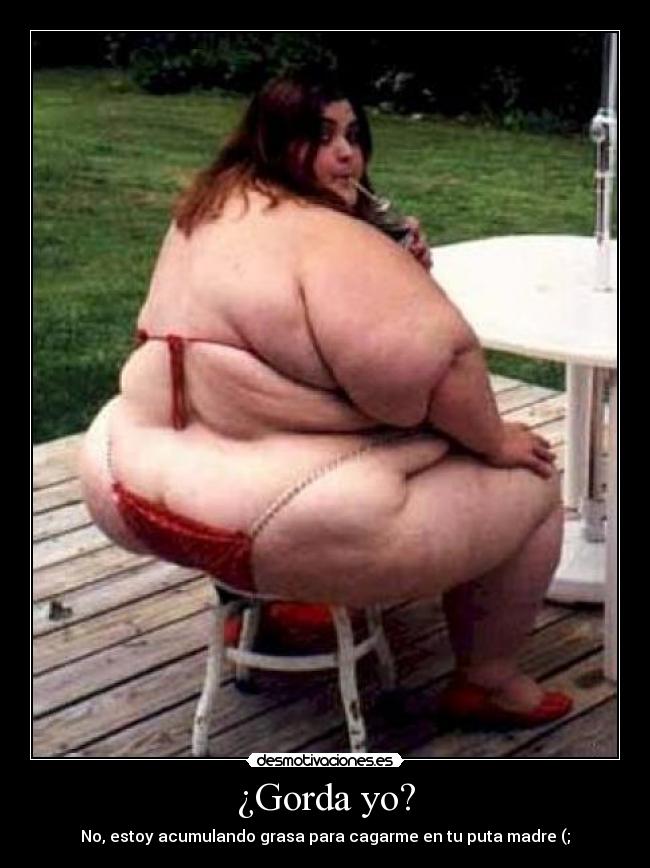 ¿Gorda yo? - No, estoy acumulando grasa para cagarme en tu puta madre (;