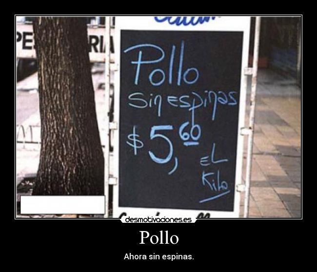 Pollo - Ahora sin espinas.