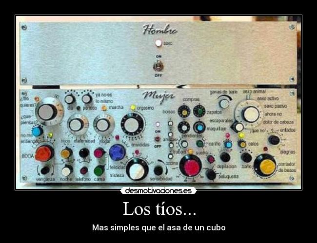 Los tíos... - Mas simples que el asa de un cubo