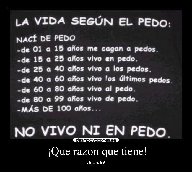 ¡Que razon que tiene! - JaJaJa!