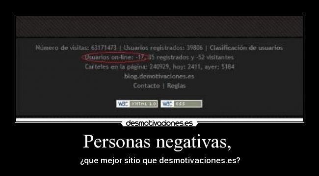 Personas negativas, -