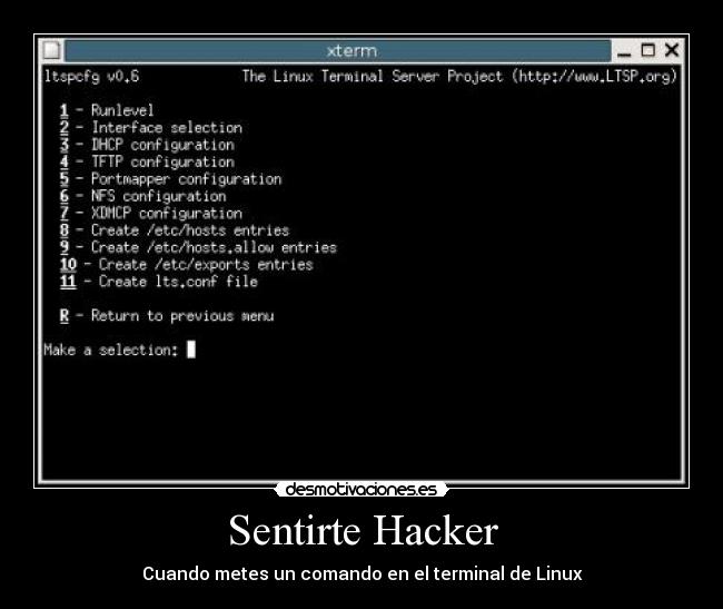 carteles hacker linux desmotivaciones