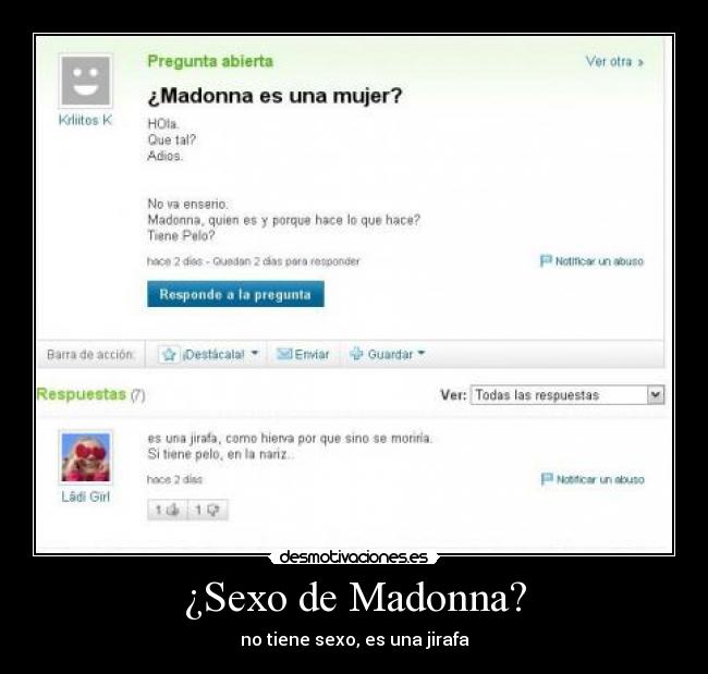 ¿Sexo de Madonna? -