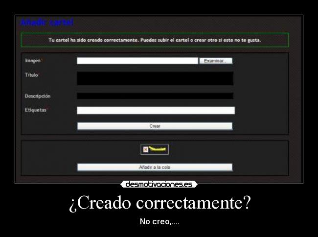 ¿Creado correctamente? - 