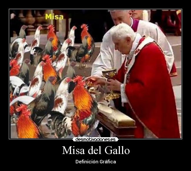 carteles misa del gallo definicion grafica desmotivaciones