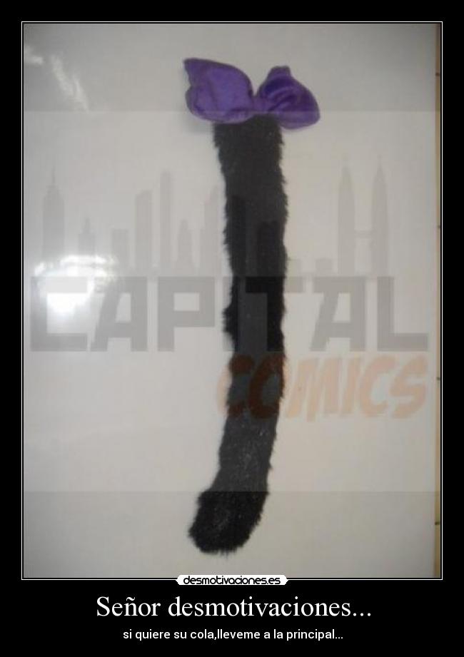 Señor desmotivaciones... - si quiere su cola,lleveme a la principal...