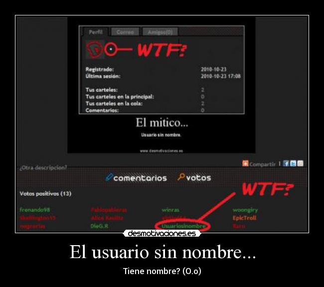 El usuario sin nombre... - Tiene nombre? (O.o)