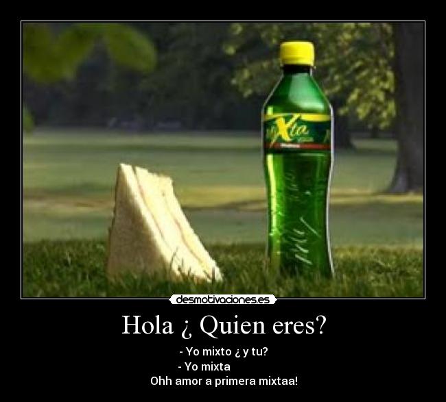 Hola ¿ Quien eres? - - Yo mixto ¿ y tu?
- Yo mixta
Ohh amor a primera mixtaa!