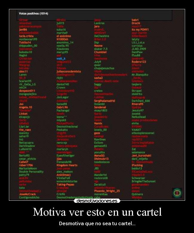 Motiva ver esto en un cartel -