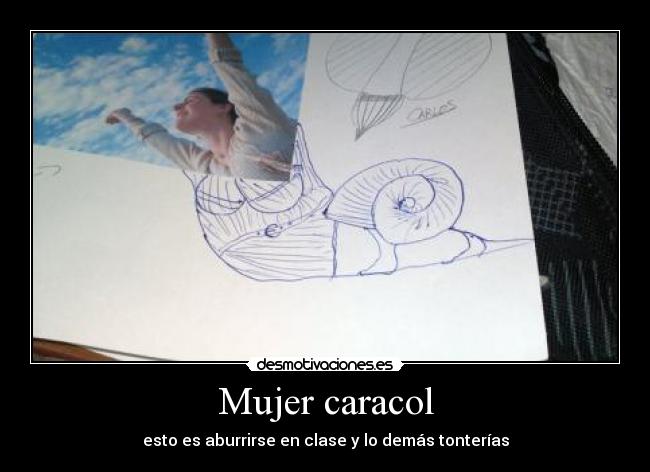 carteles mujer mujer caracol desmotivaciones