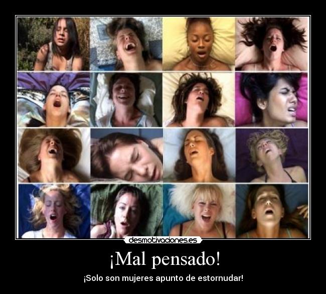 ¡Mal pensado! - ¡Solo son mujeres apunto de estornudar!