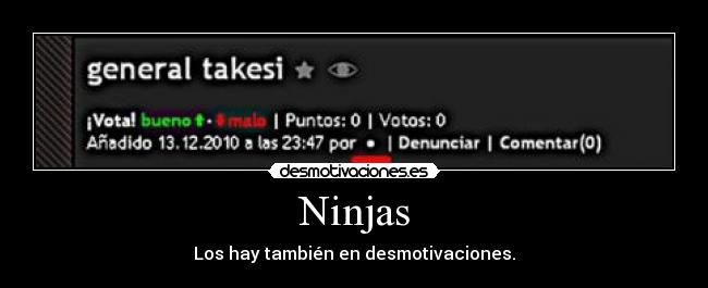 Ninjas - Los hay también en desmotivaciones.
