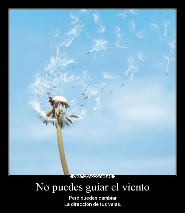 No puedes guiar el viento - Pero puedes cambiar
La dirección de tus velas.