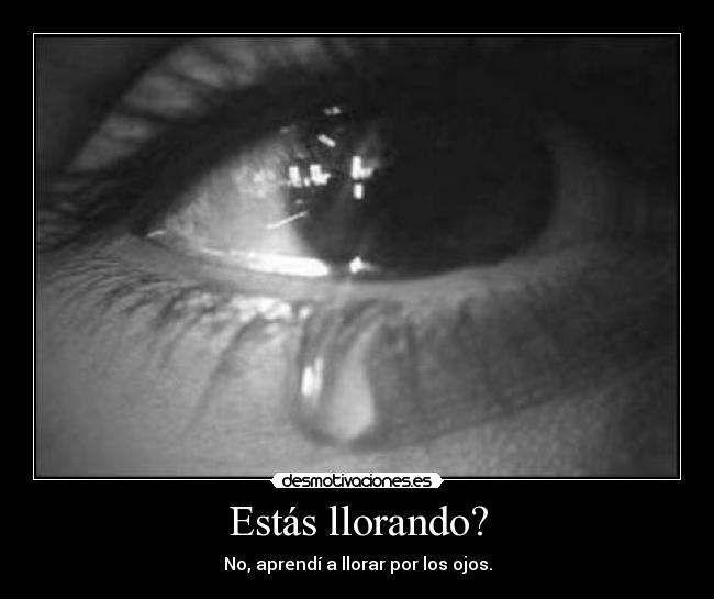 Estás llorando? -