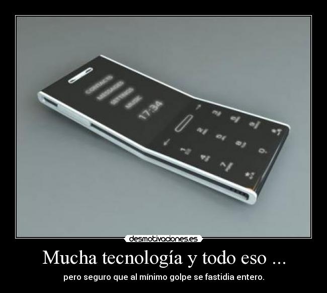 Mucha tecnología y todo eso ... - pero seguro que al mínimo golpe se fastidia entero.