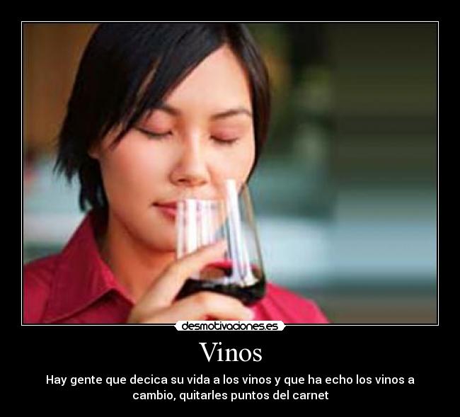 Vinos - Hay gente que decica su vida a los vinos y que ha echo los vinos a
cambio, quitarles puntos del carnet