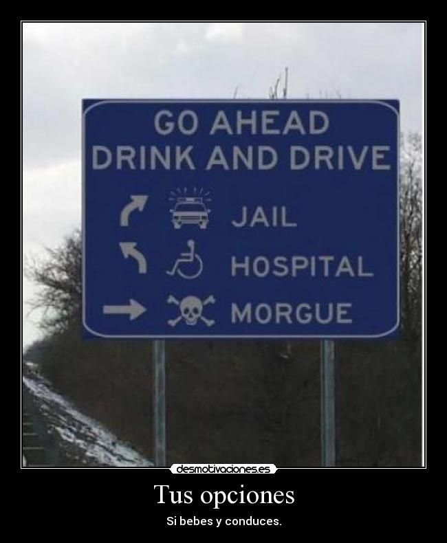 Tus opciones - Si bebes y conduces.