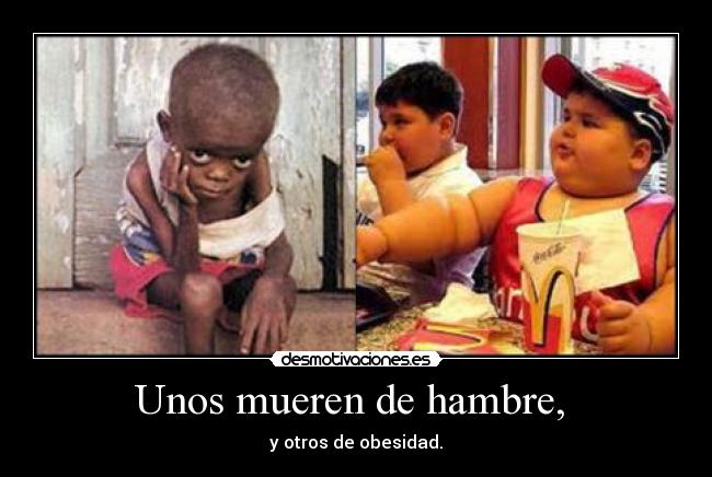 Unos mueren de hambre,  - y otros de obesidad.