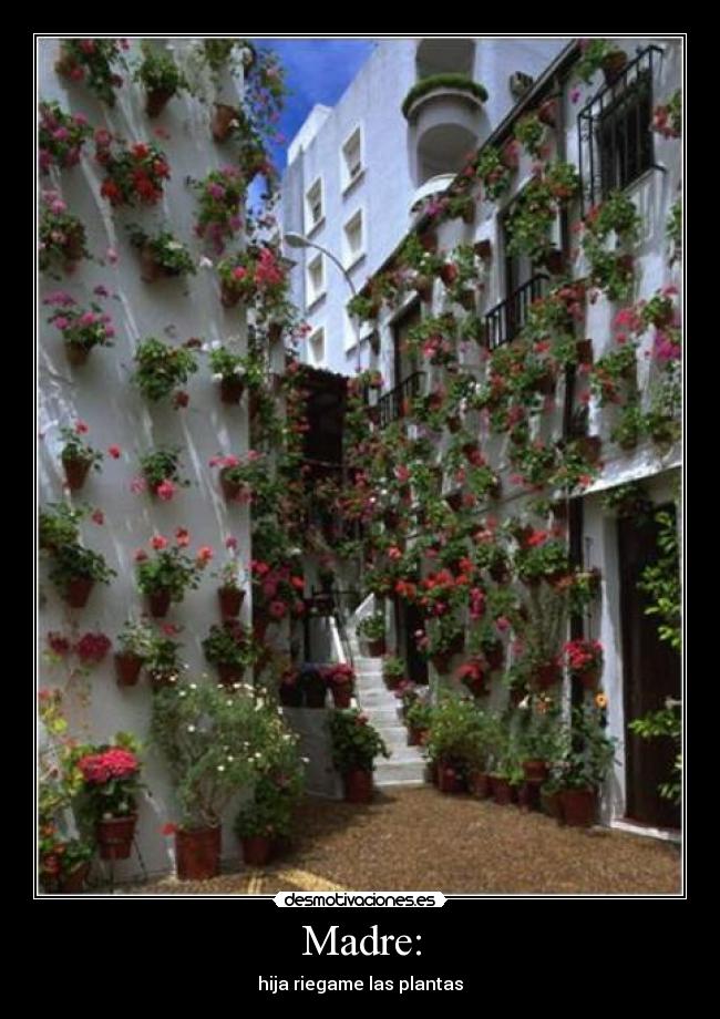 Madre: - hija riegame las plantas