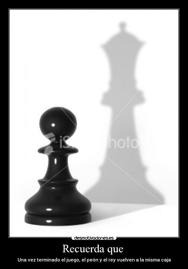 Recuerda que - Una vez terminado el juego, el peón y el rey vuelven a la misma caja