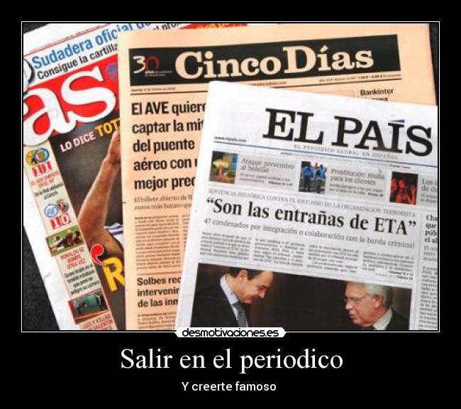 Salir en el periodico -