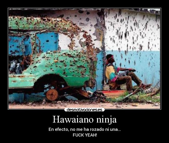 Hawaiano ninja - En efecto, no me ha rozado ni una...
FUCK YEAH!
