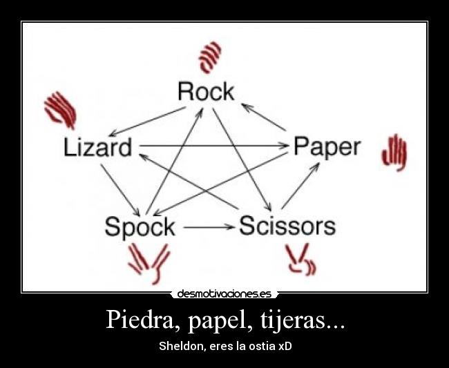 Piedra, papel, tijeras... - Sheldon, eres la ostia xD