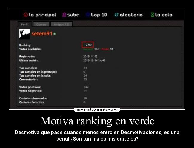 Motiva ranking en verde -