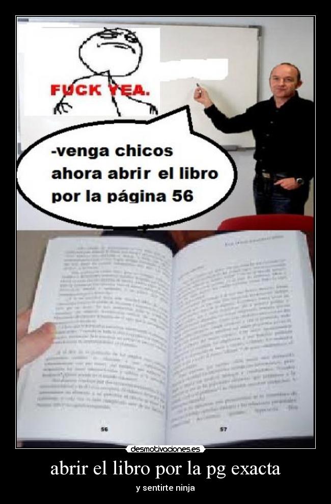 abrir el libro por la pg exacta - y sentirte ninja