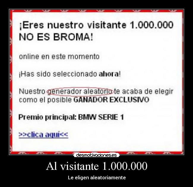 Al visitante 1.000.000 - 