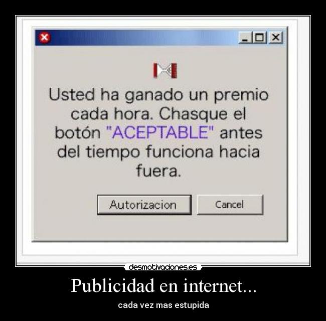 Publicidad en internet... - cada vez mas estupida