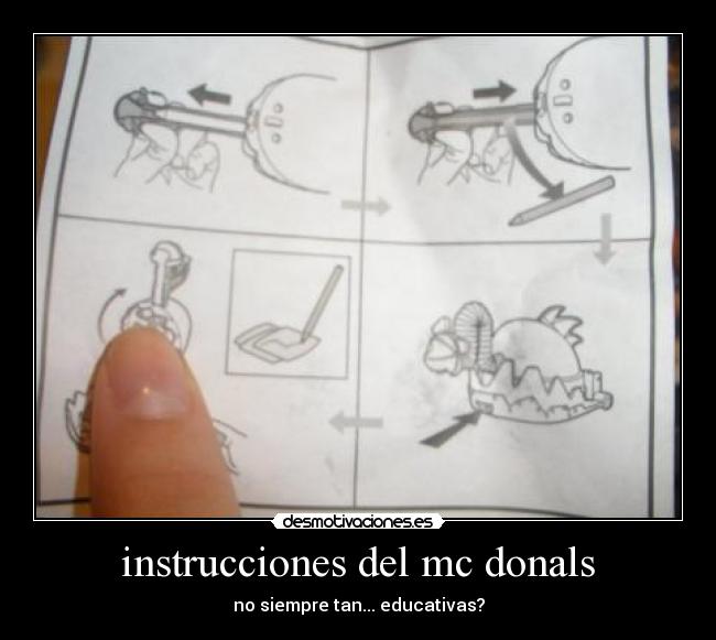 instrucciones del mc donals - no siempre tan... educativas?