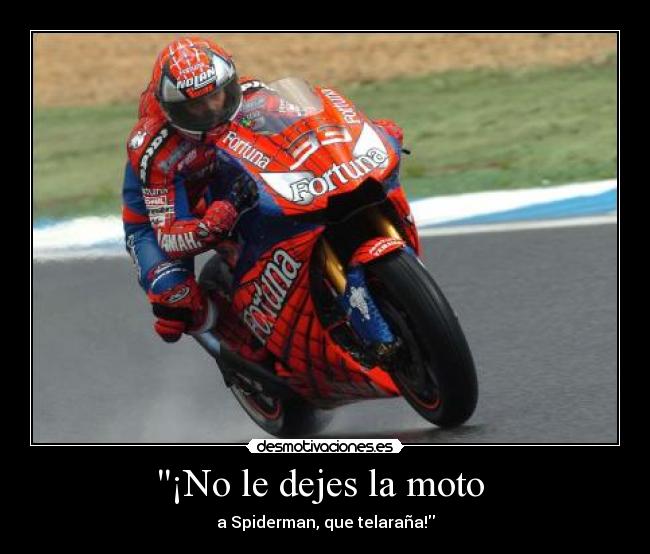 carteles spiderman moto telarana desmotivaciones