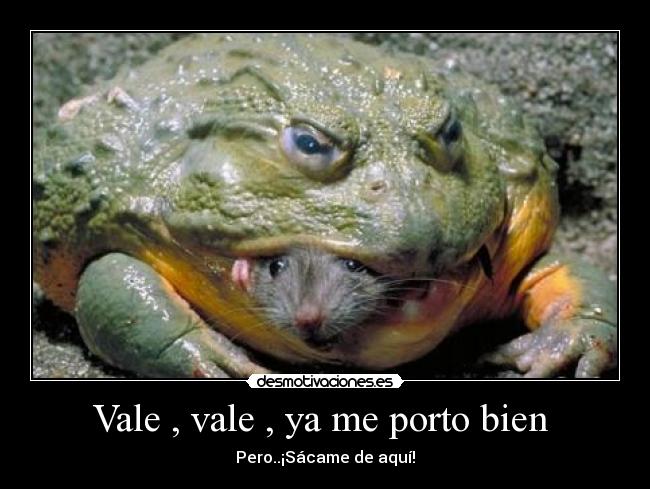 Vale , vale , ya me porto bien  - Pero..¡Sácame de aquí!