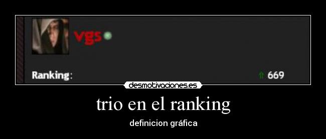 trio en el ranking - definicion gráfica