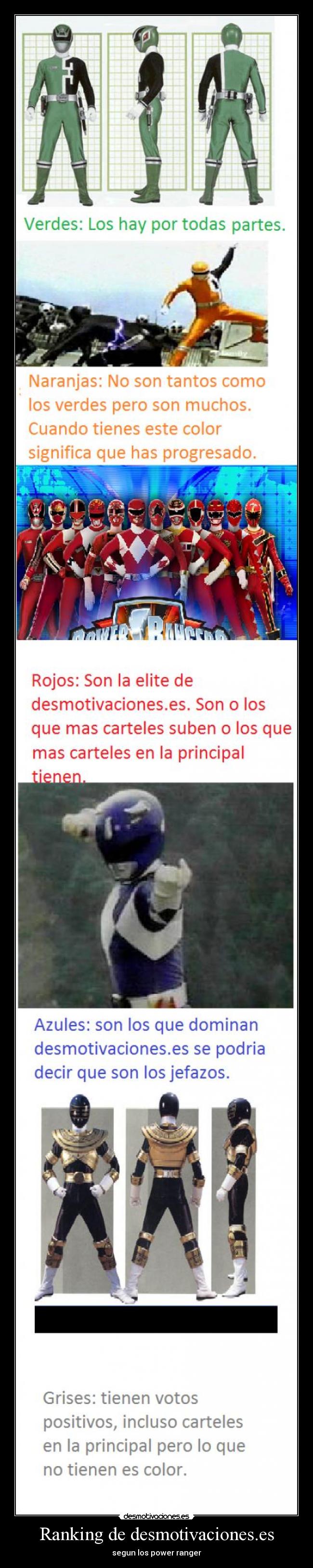Ranking de desmotivaciones.es - segun los power ranger