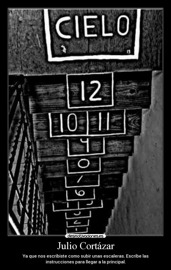 Julio Cortázar - Ya que nos escribiste como subir unas escaleras. Escribe las
instrucciones para llegar a la principal.