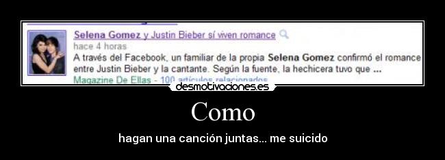 Como - hagan una canción juntas... me suicido