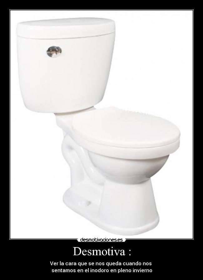 Desmotiva : - Ver la cara que se nos queda cuando nos
sentamos en el inodoro en pleno invierno