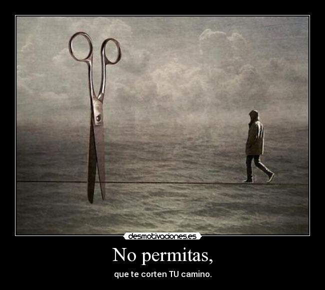 No permitas, - que te corten TU camino.