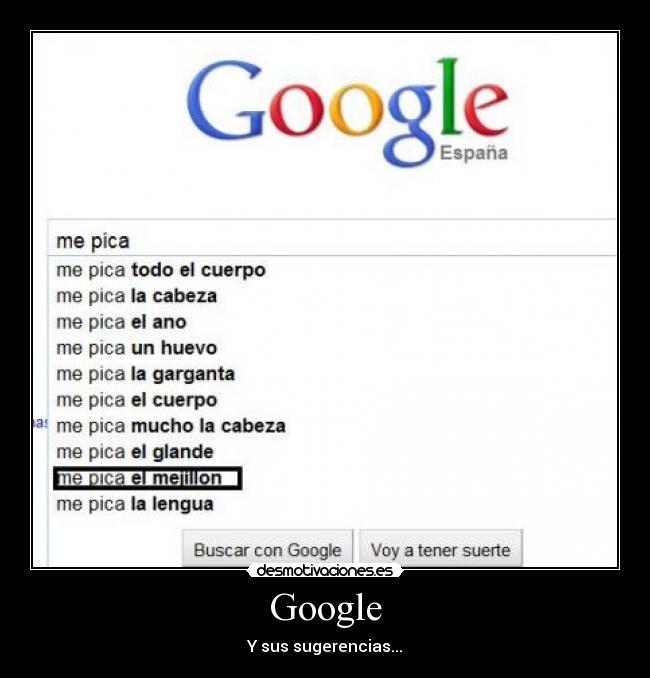 Google - Y sus sugerencias...