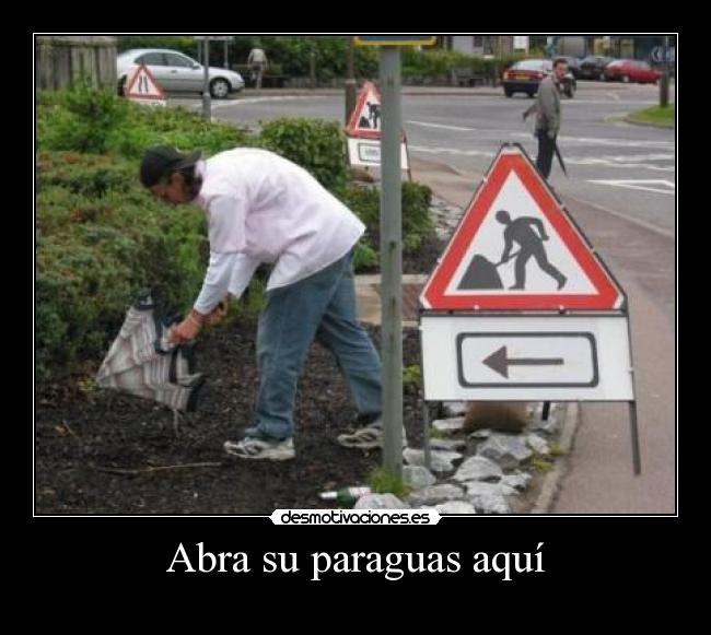 Abra su paraguas aquí -