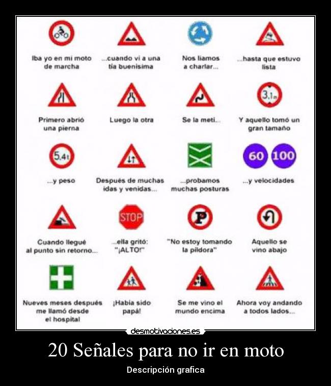 20 Señales para no ir en moto - 