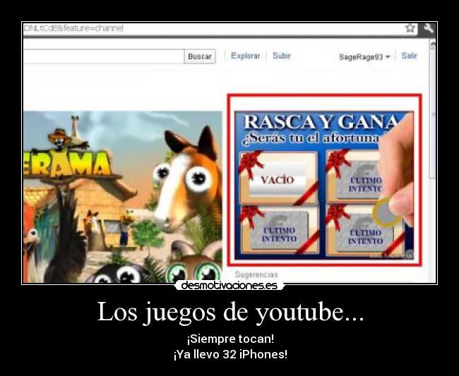 Los juegos de youtube... -