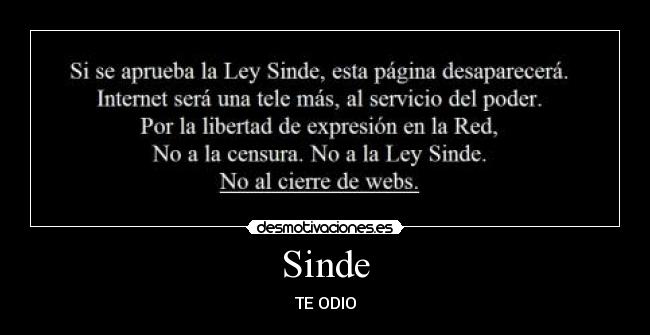 Sinde - TE ODIO