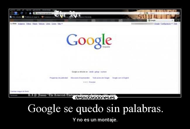 Google se quedo sin palabras. -