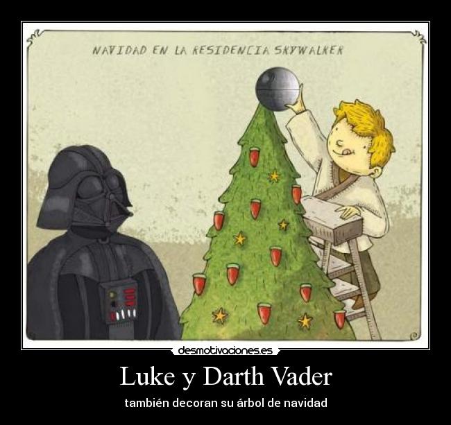 Luke y Darth Vader - también decoran su árbol de navidad