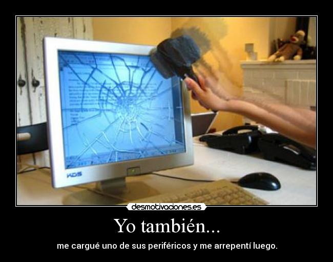 Yo también... - me cargué uno de sus periféricos y me arrepentí luego.